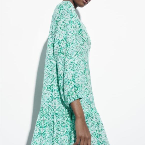 ZARA PRINTED MINI DRESS - Picture 4 of 8
